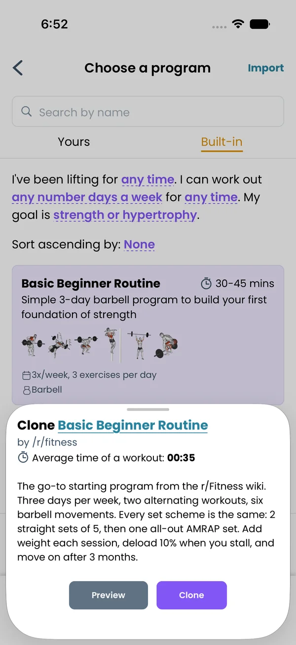 Built-in Programs: info