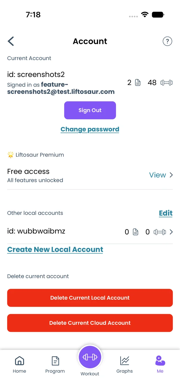 Sync and Offline: account